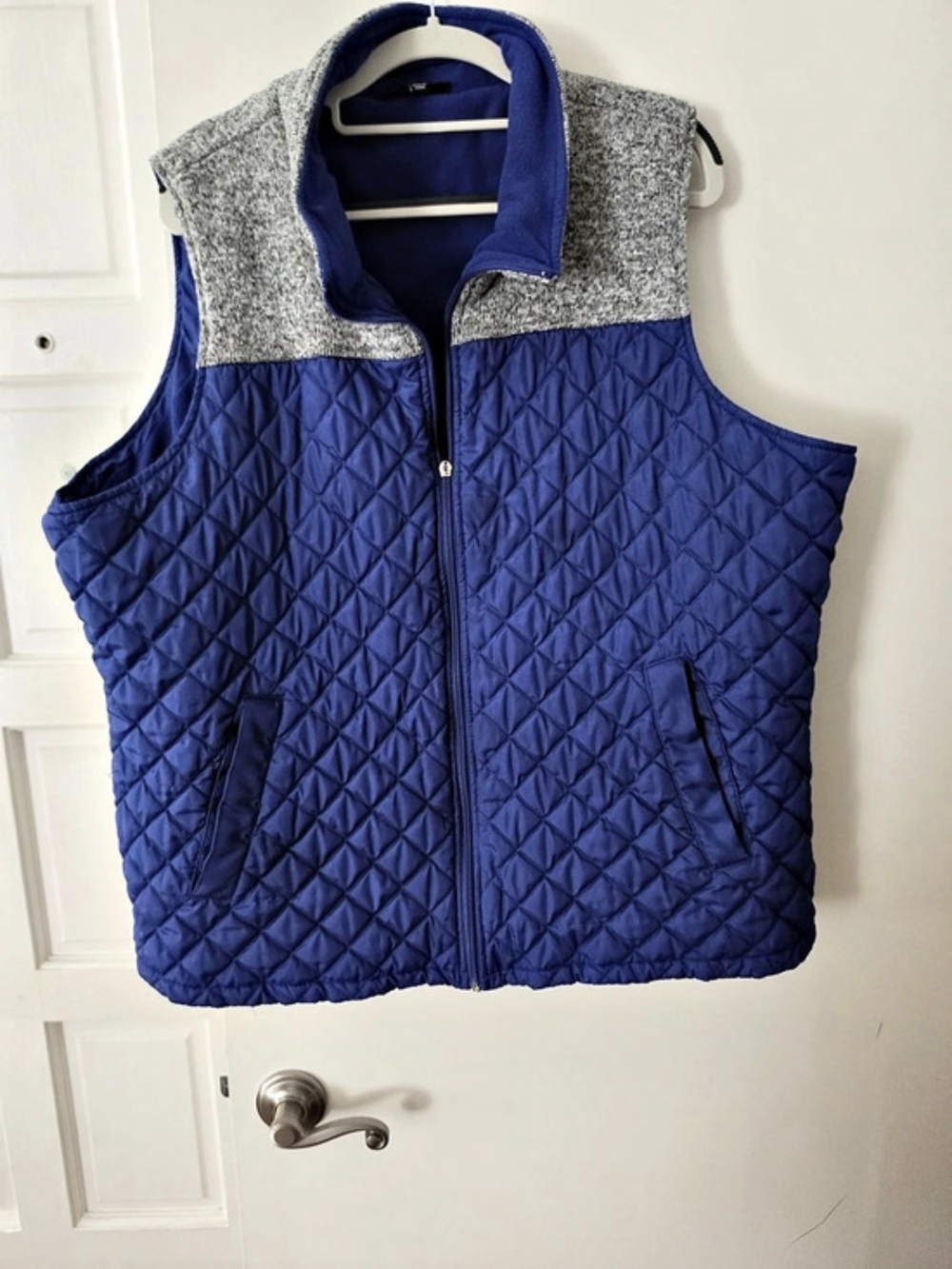 Jane Ashley Quilted Blue & Gray Vest Size 2X